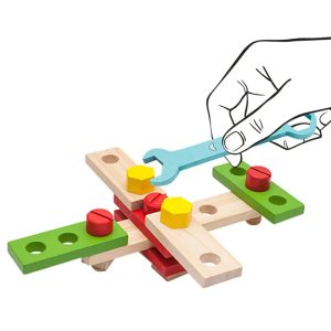 Jeu de boîtes à outils en bois pour activités ludiques