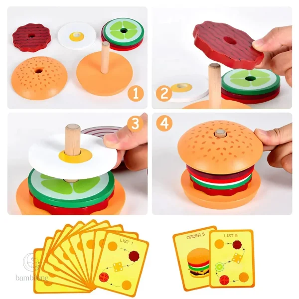 Activité ludique pour enfants : construire et empiler des sandwiches