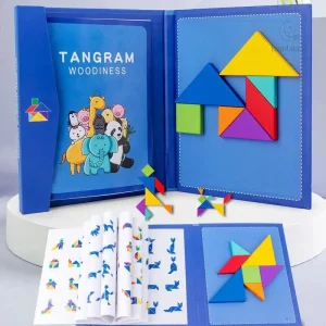 Puzzle Tangram en bois pour enfants de 2 à 3 ans