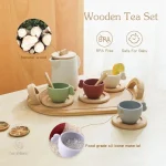 Thé en bois pour les petits, jouet éducatif en silicone
