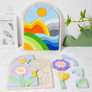 Puzzle en bois coloré pour développer la créativité