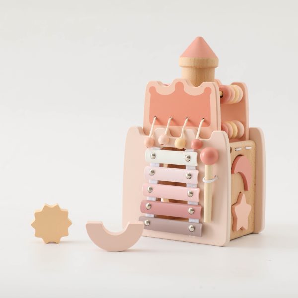 Jouet éducatif en bois pour les tout-petits, château féerique