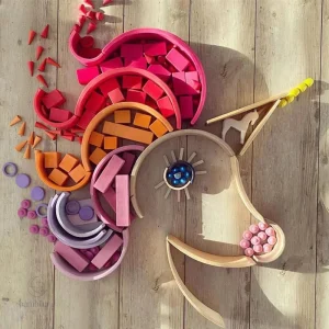 Blocs de construction arc-en-ciel pour enfants