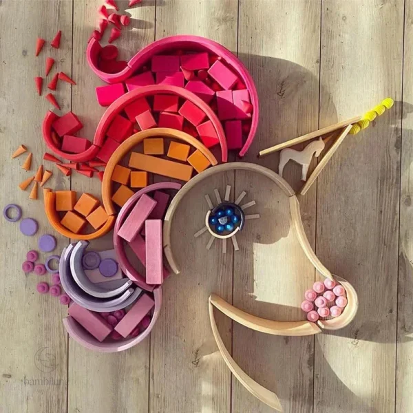 Blocs de construction arc-en-ciel pour enfants
