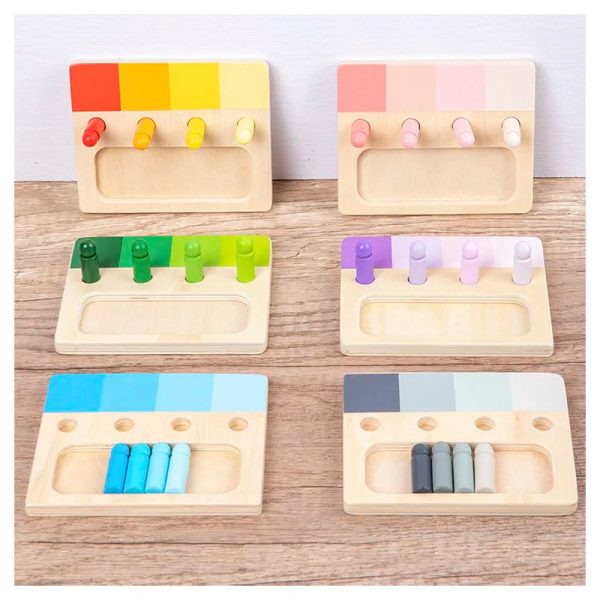Tableau d'apprentissage en bois Montessori coloré pour jeunes enfants