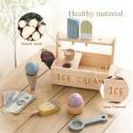 Set coloré de jouets glacés en bois pour jeunes enfants