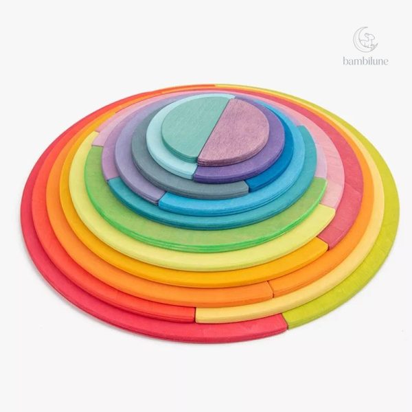 Disques en bois arc-en-ciel pour constructions illimitées