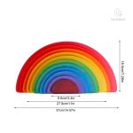 Jeux de construction en bois avec disques arc-en-ciel