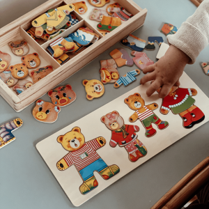 Puzzle en bois 'Boris l'ourson' pour enfants de 2 à 3 ans