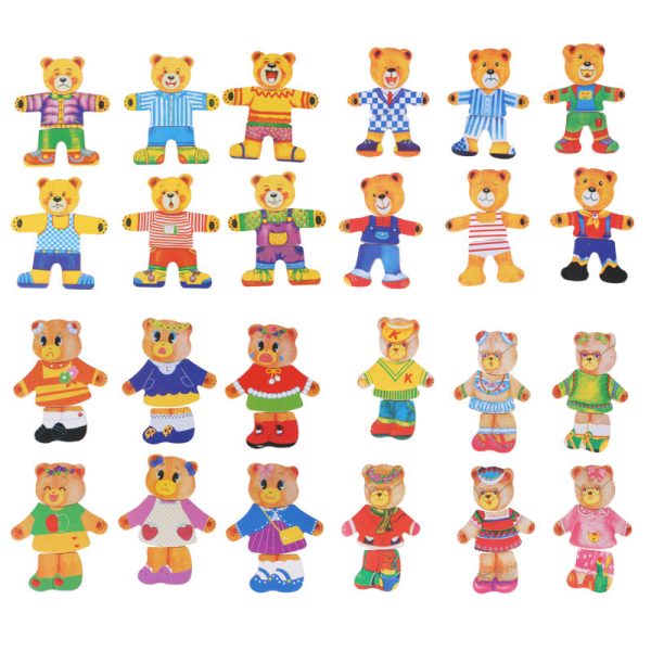 Puzzle en bois ludique pour les enfants, thème 'Boris l'ourson