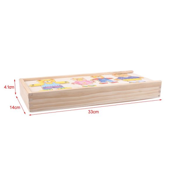 Activité manuelle 'Boris l'ourson', puzzle en bois pour petits enfants