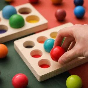Jeu éducatif pour enfants de 1 à 2 ans avec boules multicolores