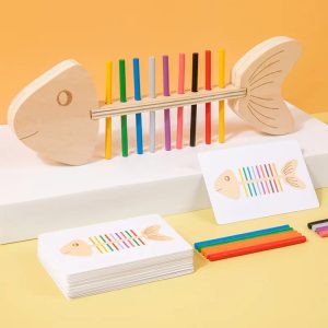 Puzzle couleurs poisson Woods pour apprentissage ludique