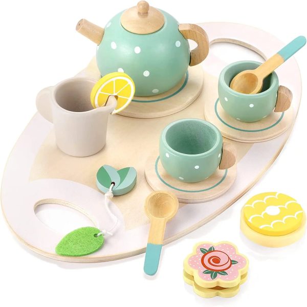 Service à thé en bois naturel, élégant et pratique