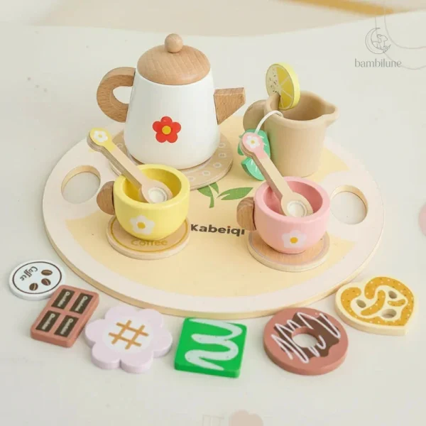 Service à thé en bois pour enfants Woods