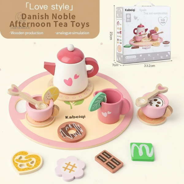 Jouet de thé simple en bois, parfait pour les enfants