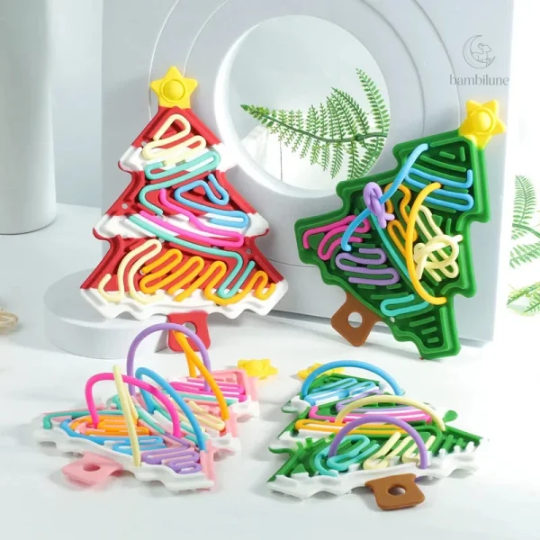 Arbre de Noël fidget toy en silicone compact et amusant