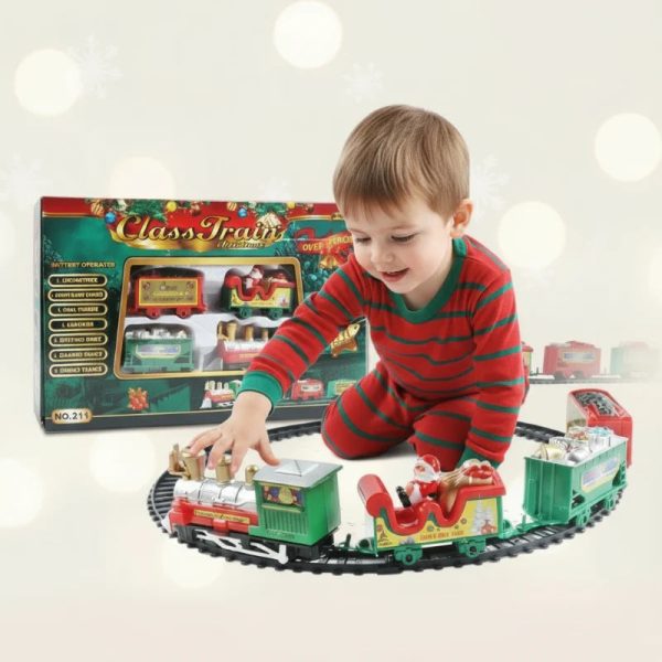 Train électrique coloré pour les fêtes de fin d'année