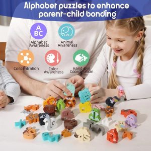 Puzzle alphabétique ludique pour enfants avec animaux