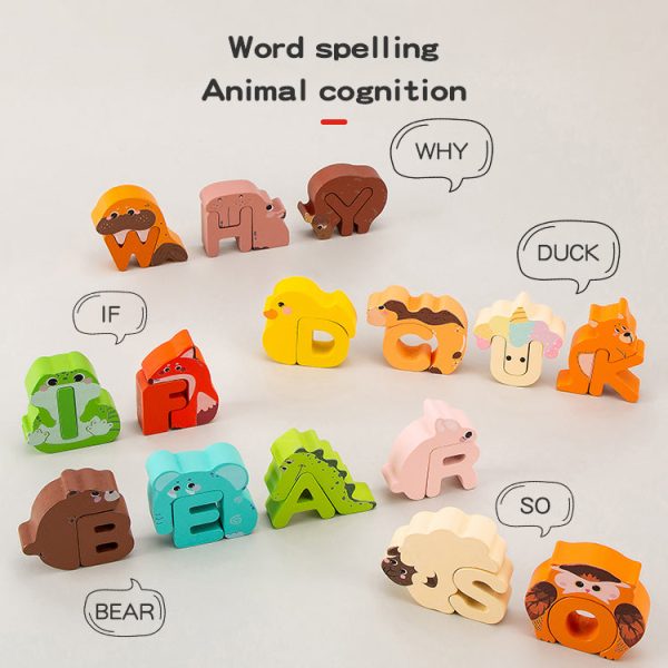 Jeu de puzzle alphabétique sur les animaux pour stimuler l'apprentissage