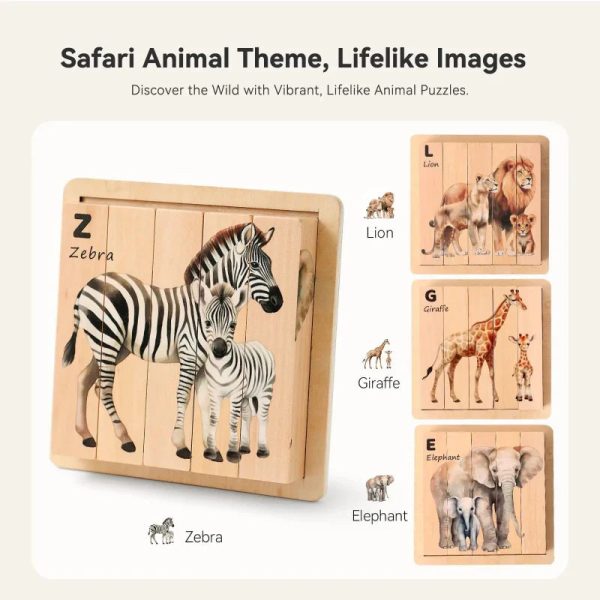 Puzzle en bois facile à manipuler pour jeunes enfants