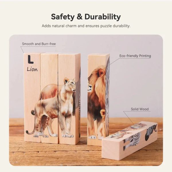 Jouet en bois avec animaux pour éveiller les sens